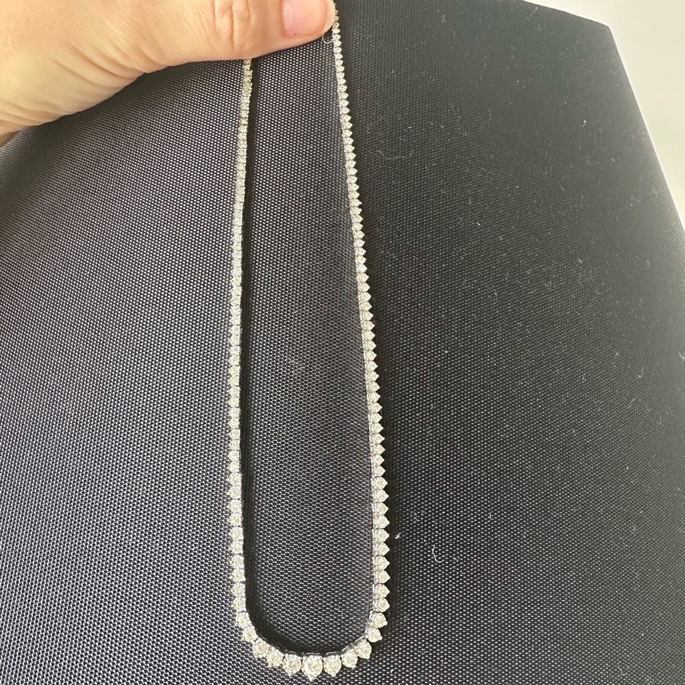 1500 dollar Ross Simons natural diamond 3 carat tennis necklace